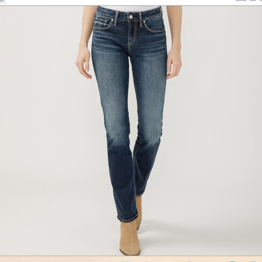Silver Jeans Women's Straight Leg Jeans - Dark Blue Wash